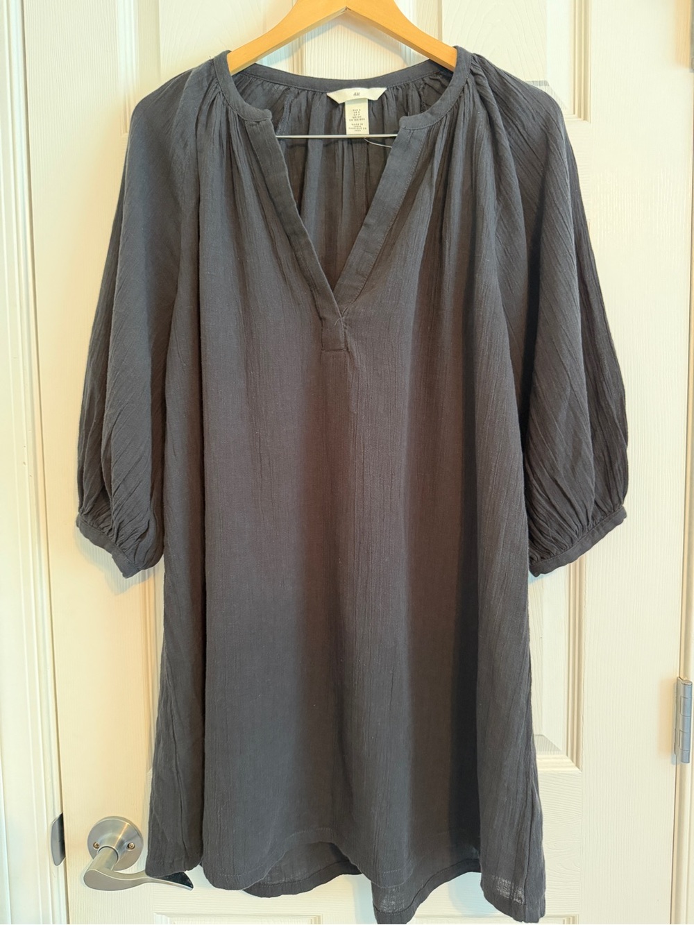 H&M Women’s Relaxed V-Neck Dress - Charcoal - Size S